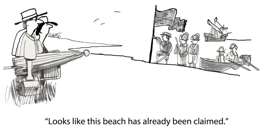 'Looks like this beach has already been claimed.'
