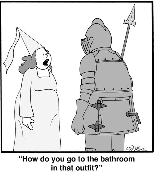 'How do you go to the bathroom in that outfit?'