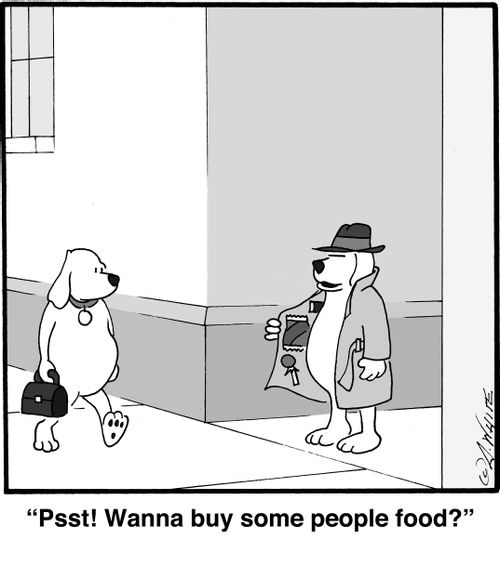 'Psst! Wanna buy some people food?'