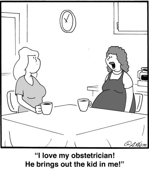'I love my obstetrician! He brings out the kid in me!'