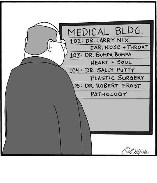 Medical Building Directory: Dr. Larry Nix, Dr. Sally Putty, etc..