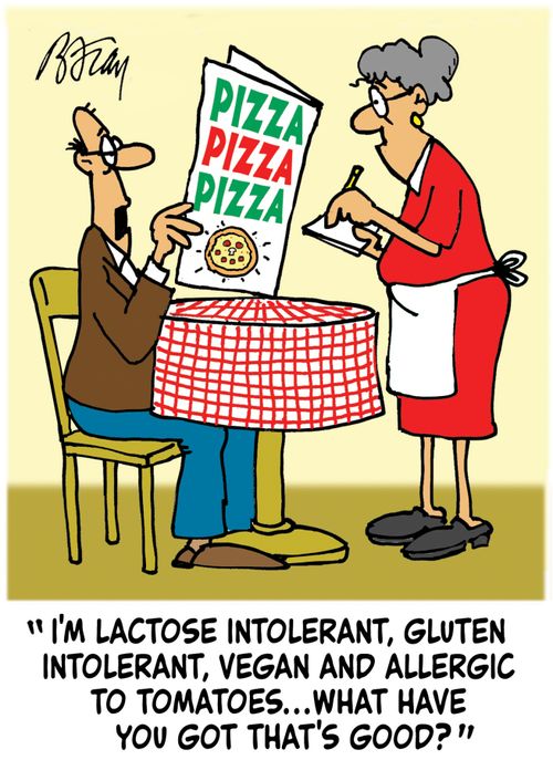 'I'm lactose intolerant, gluten intolerant, vegan and allergic to tomatoes...what have you got that's good?'