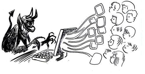 Who is behind the computer?