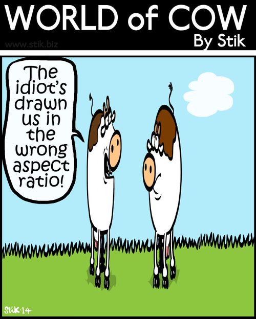 'The idiot's drawn us in the wrong aspect ration!'