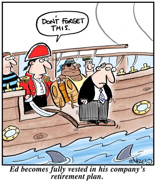 Ed becomes fully vested in his company's retirement plan.