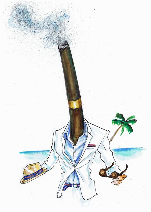 Jamaican Cigar smoker