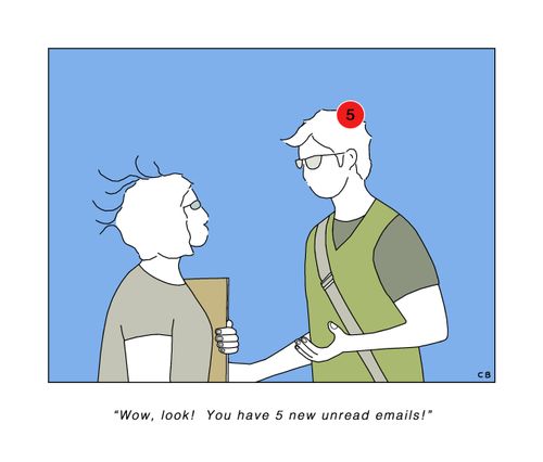 'Wow, look! You have 5 new unread emails!'