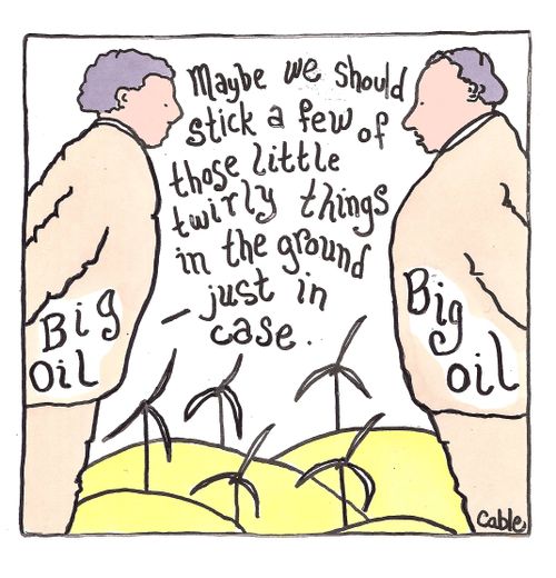 'Maybe we should stick a few of those little twirly things in the ground - just in case.'