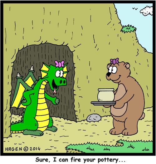 'Sure, I can fire your pottery...'