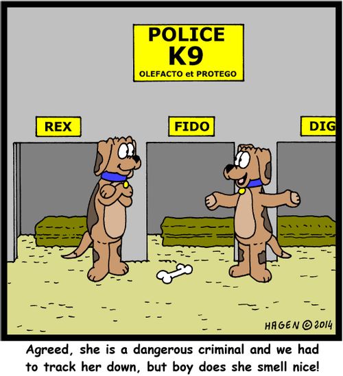 'Agreed, she is a dangerous criminal and we had to track her down, but boy does she small nice!'