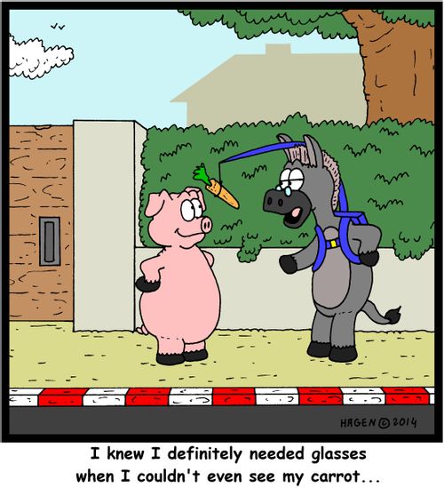 'I knew I definitely needed glasses when I couldn't even see my carrot...'