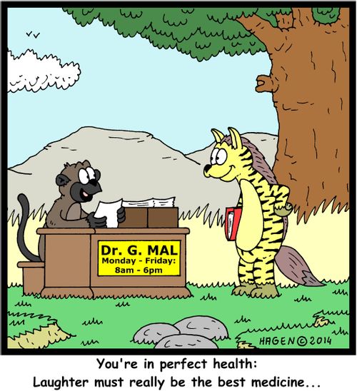 'You're in perfect health: Laughter must really be the best medicine...'