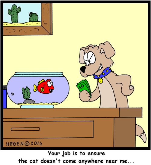 'Your job is to ensure the cat doesn't come anywhere near me...'