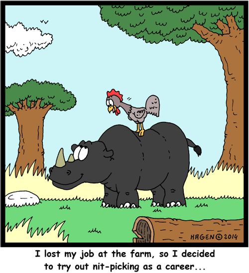 'I lost my job at the farm, so I decided to try out nit-picking as a career...'