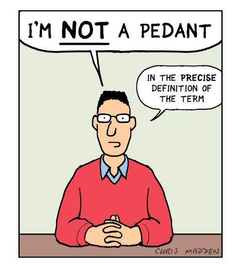 'I'm NOT a pedant.'