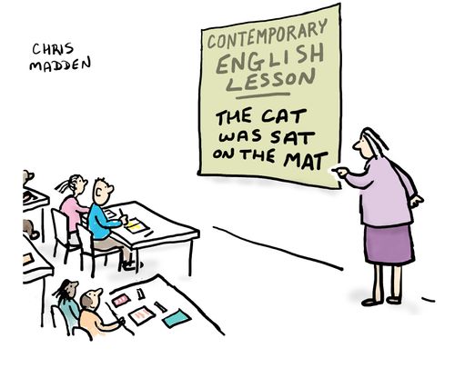 Contemporary English Lesson: The Cat was Sat on the Mat.