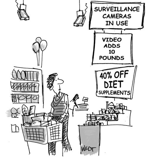 Surveillance Cameras In Use: Video Adds 10 Pounds - 40% Off Diet Supplements.