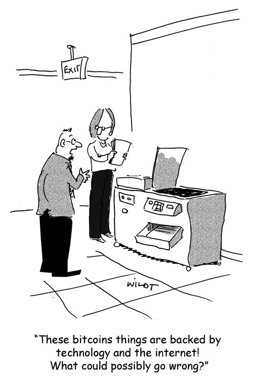 'These bitcoins things are backed by  technology and the internet!  What could possibly go wrong?'