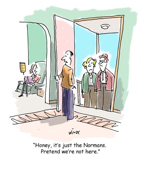 'Honey, it's just the Normans. Pretend we're not here.'