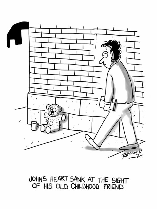 Johns heart sank at the sight of his old childhood friend.