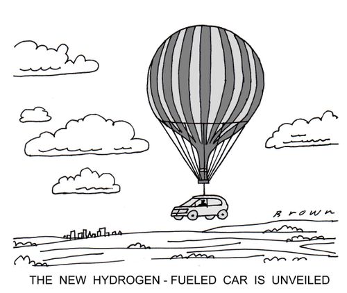 The new hydrogen-fueled car is unveiled.