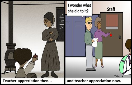 Teacher appreciation then...and teacher appreciation now.