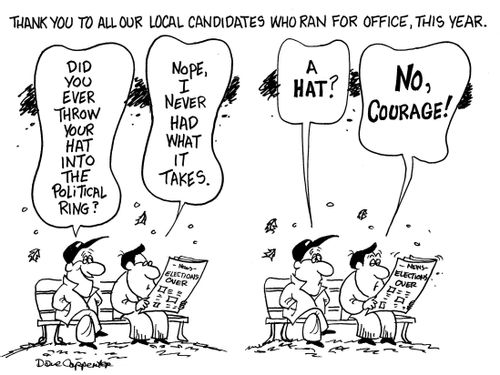 'Did you ever throw your hat into the political ring?'