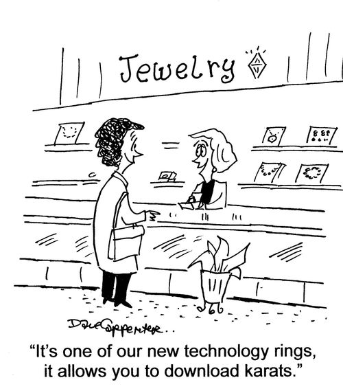 'It's one of our new technology rings, it allows you to download karats.'