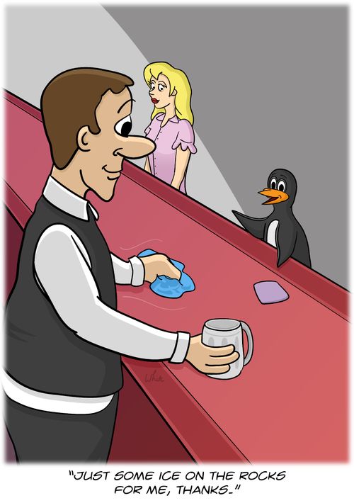 'Just some ice on the rocks for me, thanks.'