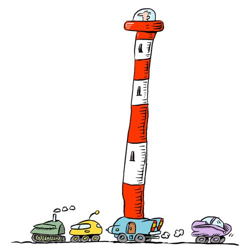 A lighthouse car