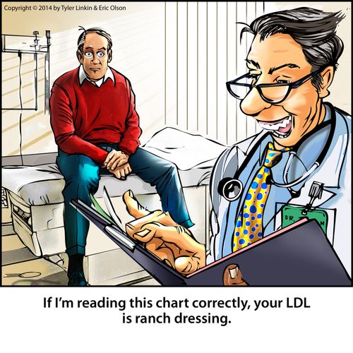 'If I'm reading this chart correctly, your LDL is ranch dressing'.