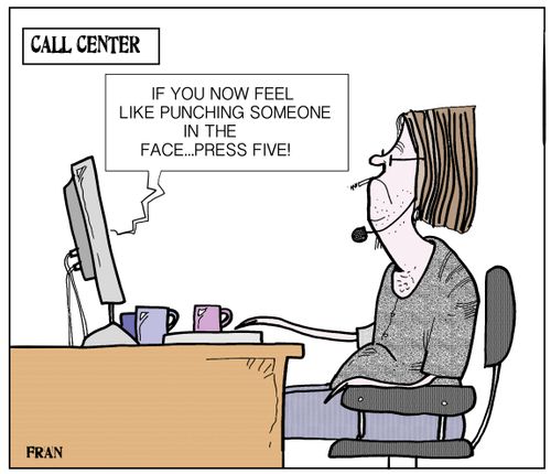 'If you now feel like punching someone in the face. . . press five!'