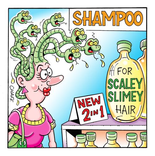 Shampoo for Medusa's scaley and slimey hair.