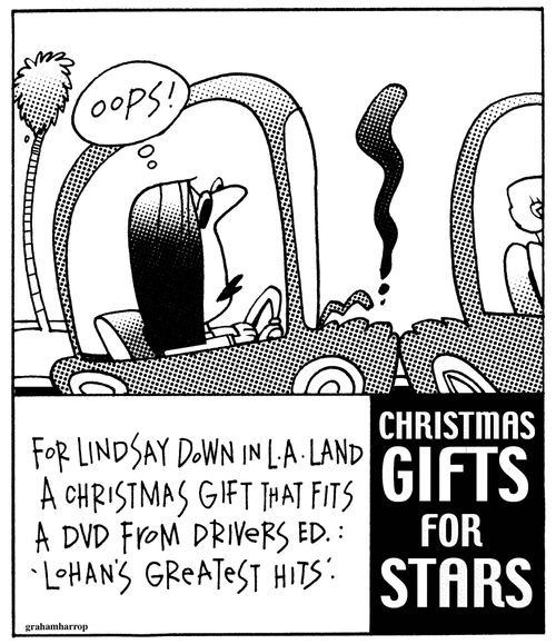 For Lindsay down in LA land a Christmas gift that fits a DVD from drivers Ed.: 'Lohan's Greatest Hits'.