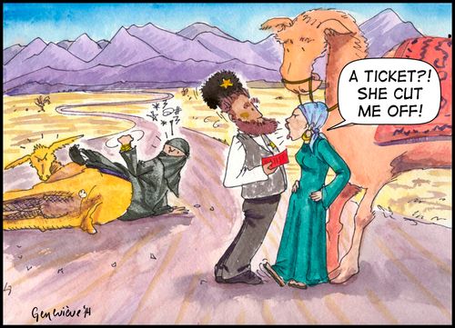'A ticket?! She cut me off!'