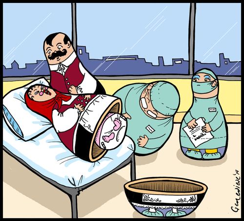 Matryoshka doll birth.