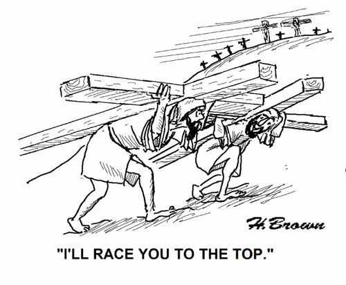 'I'll race you to the top.'