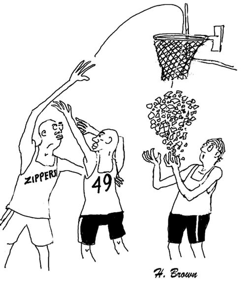 Basketball net that shreds the basketball.