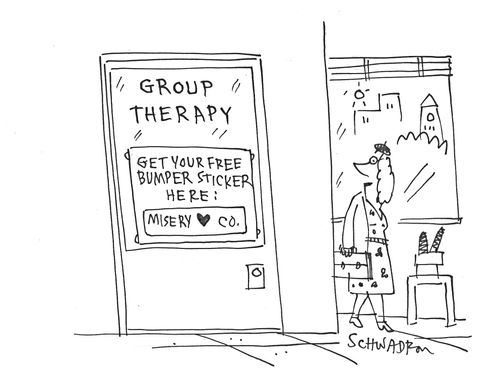 Group Therapy: Get Your Free Bumper Sticker Here - Misery Loves Company.