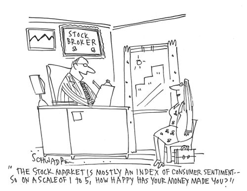 'The stock market is mostly an index of consumer sentiment - So on a scale 1 to 5, how happy has your money made you?'