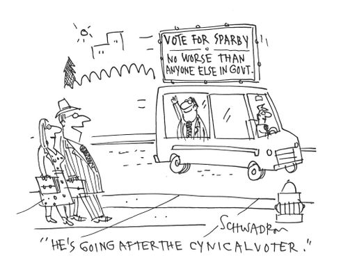 'He's going after the cynical voter.'