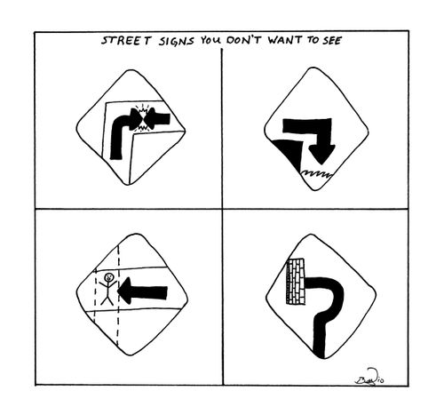 Street signs you don't want to see.