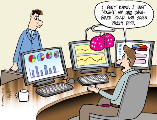 'I don't know, I just thought my data dashboard could use some fuzzy dice.'