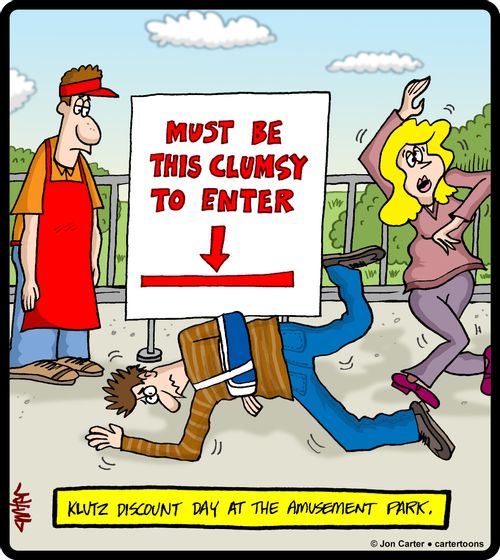 Klutz discount day at the amusement park.