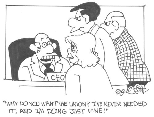 'Why do you want the union! I've never needed it, and I'm doing just fine!'