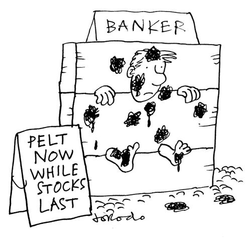 Banker in stocks - Pelt now while stocks last.