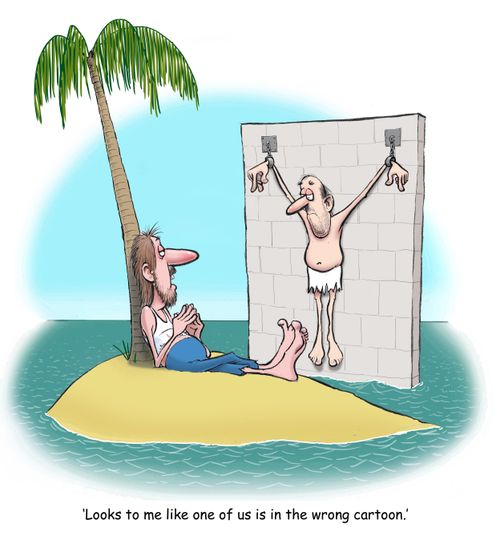 'Looks to me like one of us in the wrong cartoon.'