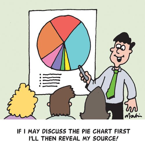 'If I may discuss the pie chart first I'll then reveal my source!