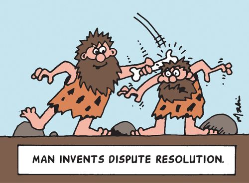 Man invents dispute resolution.