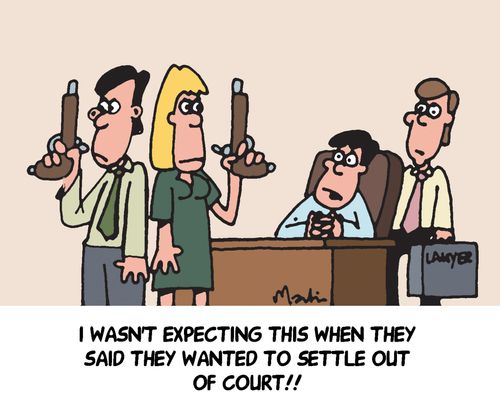 'I wasn't expecting this when they said they wanted to settle out of court!!'